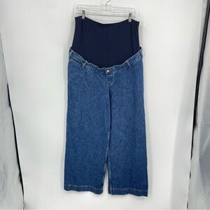 Asos maternity wideleg jeans / stretchy belly band US 10  medium wash